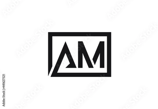 Fototapeta AM letter logo design