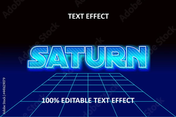 Fototapeta Editable Text Effect BLUE NEON