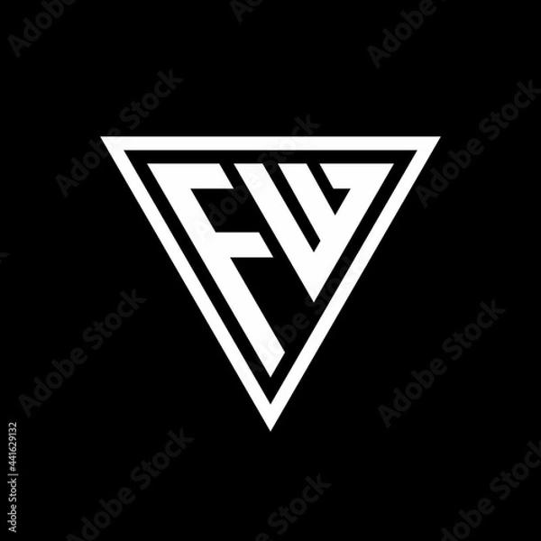 Fototapeta FW Logo monogram with triangle shape designs template
