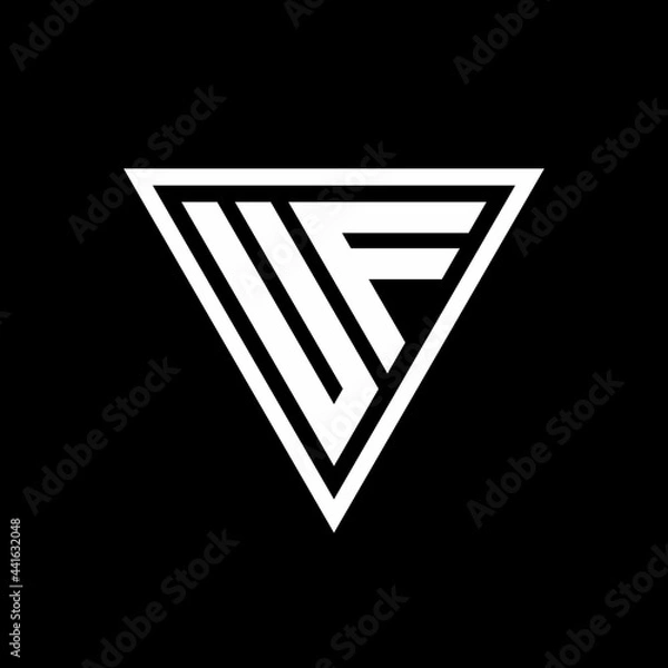 Fototapeta UF Logo monogram with triangle shape designs template