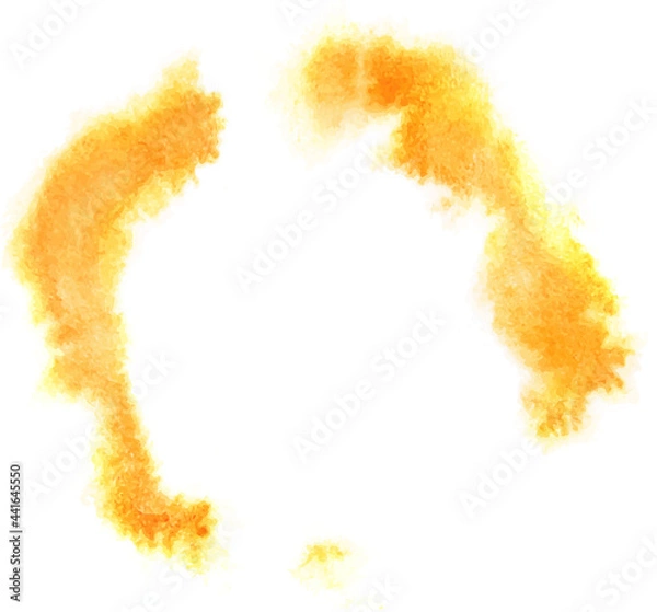 Obraz Watercolor stain. Orange vector spots for decoration, wedding, invitation, postcard, banner. Aquarelle abstract splash. Watercolor background.