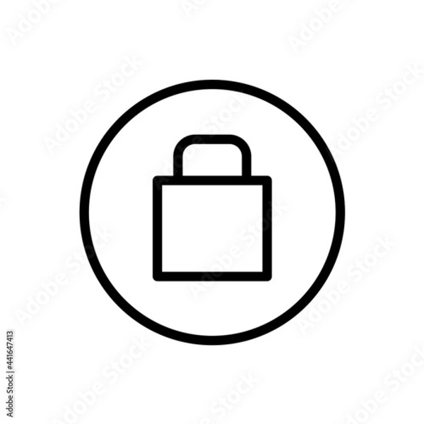 Fototapeta Padlock icon with rounded style