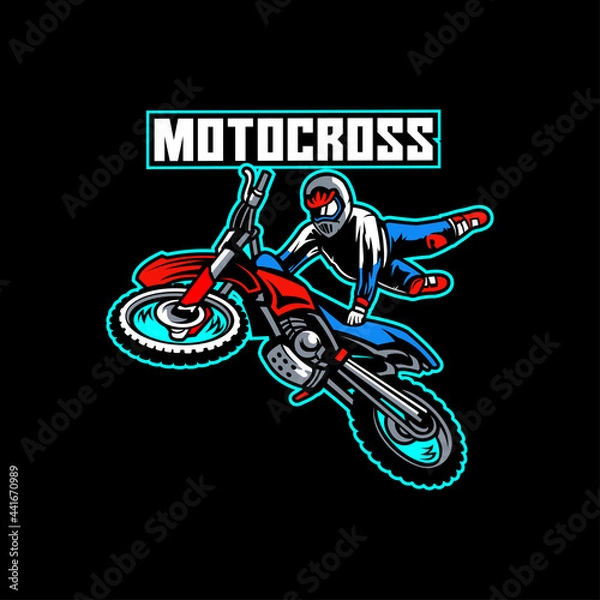 Fototapeta motocross freestyle bike club extreme danger trail flying