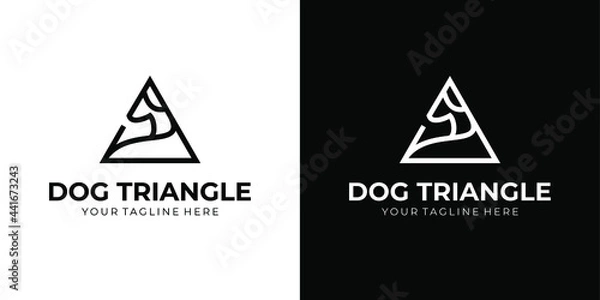 Fototapeta Dog Triangle Logo Simple Monoline
