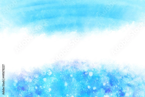 Fototapeta 空 雲 青 水彩 ベクター 背景