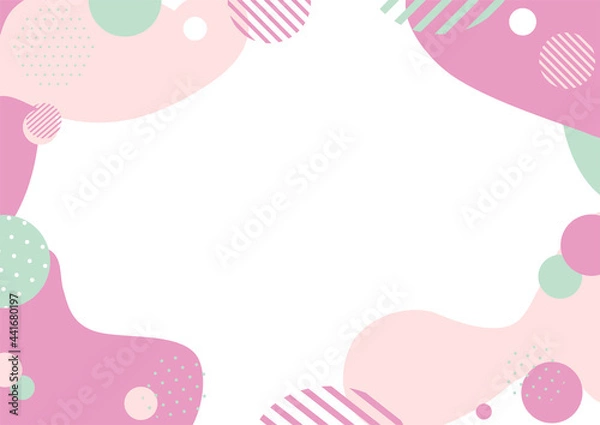 Fototapeta 可愛らしい配色のドット幾何学フレーム
