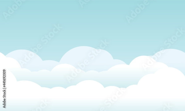 Fototapeta blue sky with cloud cartoon vector