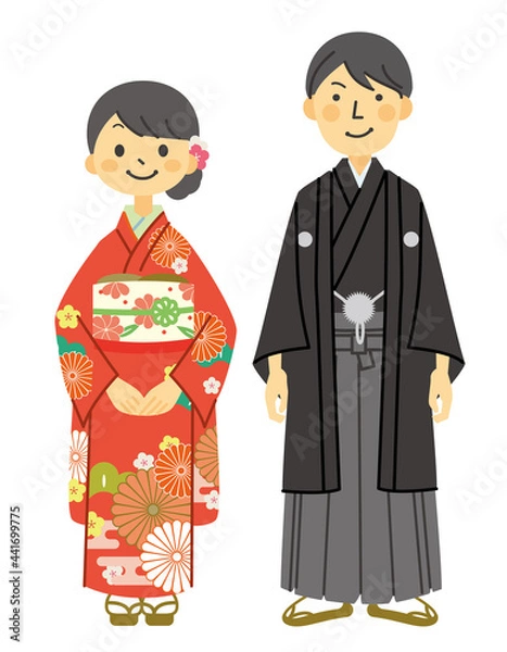 Fototapeta 男女　着物　成人式