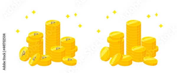 Obraz 積まれたコイン　ポイント　イメージ　イラスト