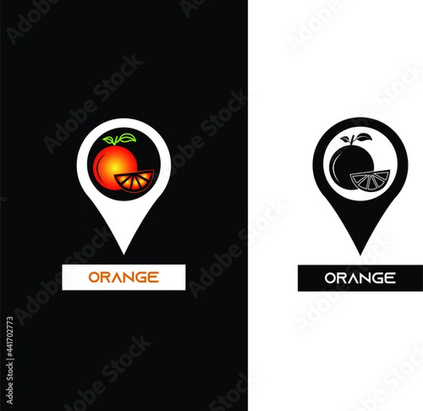 Obraz Orange Location Logo Vector Design 