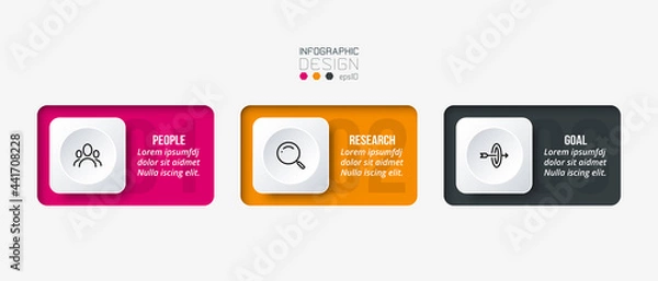Fototapeta Business infographic  template with step or option design.