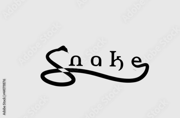 Fototapeta Snake lettering collide logo vector