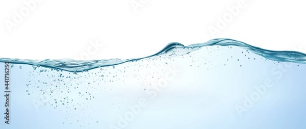 Fototapeta wave water surface with bubbles. vector illustration