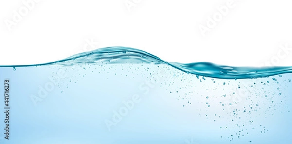 Fototapeta Wave with bubbles and depth on a white background. vector illustration