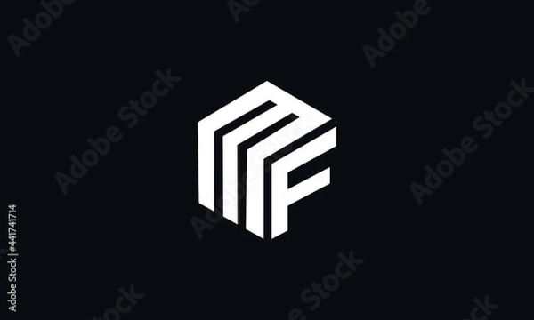 Fototapeta MF and FM F or M Initial Letter Vector Logo Design For Brand