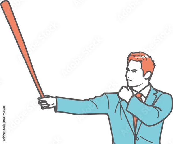 Obraz バッティングポーズのビジネスマン