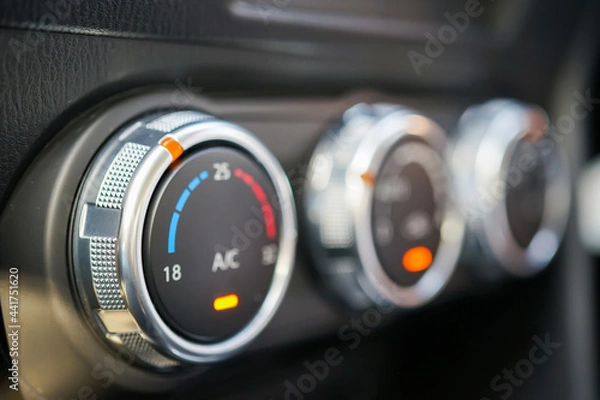 Obraz Control panel car air conditioner dashboard console Technology in a modern car