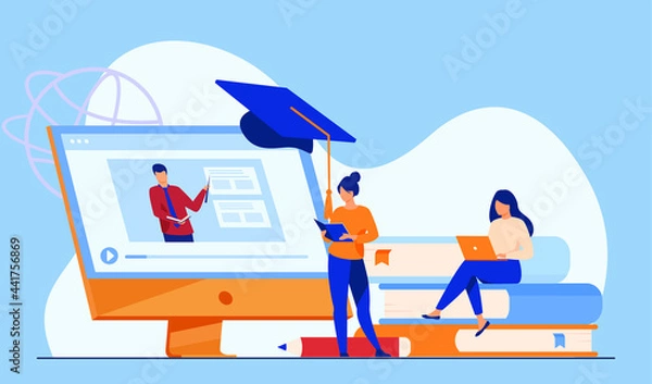 Fototapeta 2d illustration Online Education concept
    