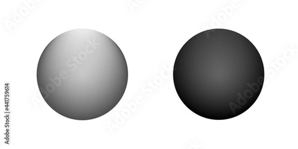 Fototapeta Billiard ball icon. White and black ball. Vector illustration of balls with a lens flare.