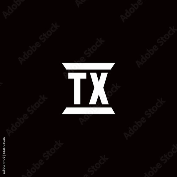 Fototapeta TX Logo monogram with pillar shape designs template