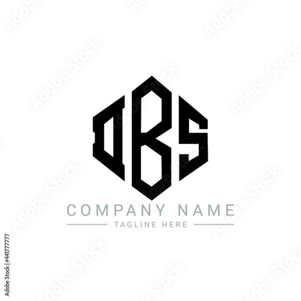 Fototapeta DBS letter logo design with polygon shape. DBS polygon logo monogram. DBS cube logo design. DBS hexagon vector logo template white and black colors. DBS monogram, DBS business and real estate logo. 