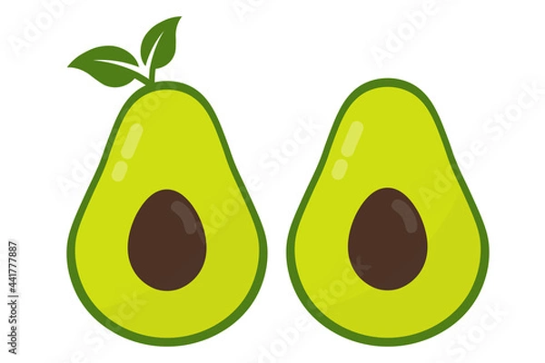 Obraz Avocado. Icon set. Flat style element for graphic design. Vector EPS10 illustration.