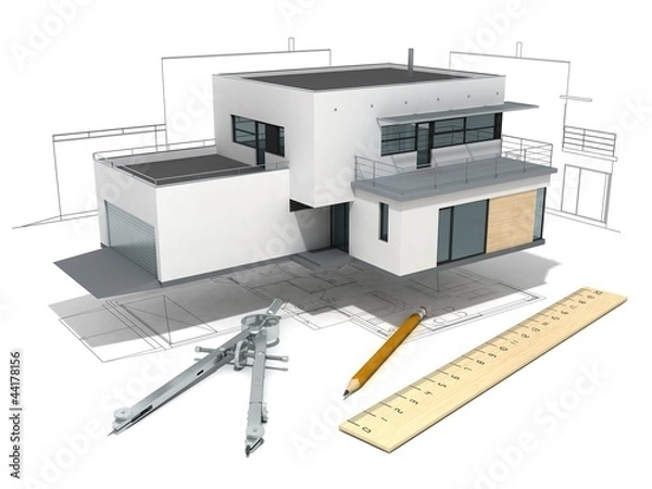 Obraz house with project