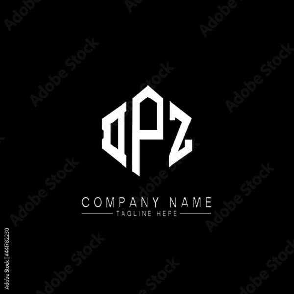 Fototapeta DPZ letter logo design with polygon shape. DPZ polygon logo monogram. DPZ cube logo design. DPZ hexagon vector logo template white and black colors. DPZ monogram, DPZ business and real estate logo. 