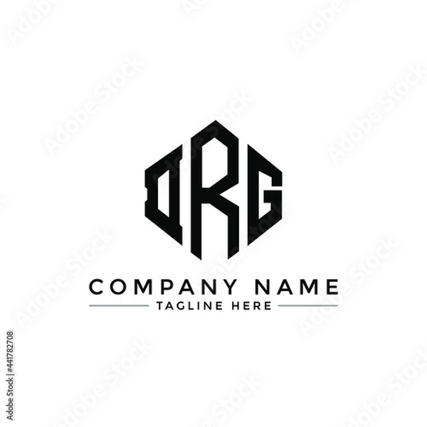 Obraz DRG letter logo design with polygon shape. DRG polygon logo monogram. DRG cube logo design. DRG hexagon vector logo template white and black colors. DRG monogram, DRG business and real estate logo. 