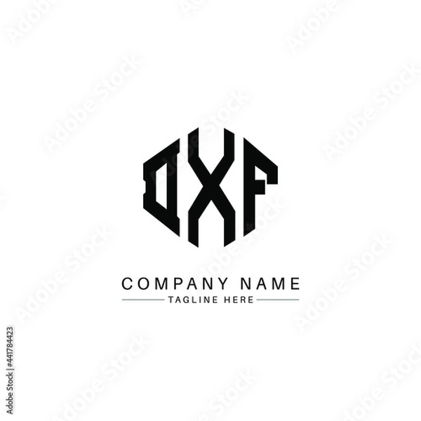 Obraz DXF letter logo design with polygon shape. DXF polygon logo monogram. DXF cube logo design. DXF hexagon vector logo template white and black colors. DXF monogram, DXF business and real estate logo. 