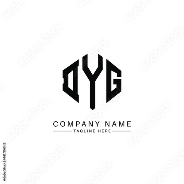Fototapeta DYG letter logo design with polygon shape. DYG polygon logo monogram. DYG cube logo design. DYG hexagon vector logo template white and black colors. DYG monogram, DYG business and real estate logo. 