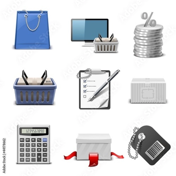 Obraz shopping vector icon set