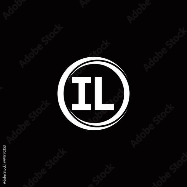 Fototapeta IL logo initial letter monogram with circle slice rounded design template
