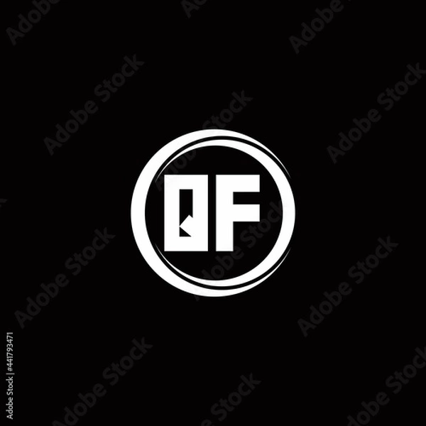 Fototapeta QF logo initial letter monogram with circle slice rounded design template