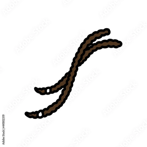 Obraz dreadlocks doodle icon, vector color line illustration