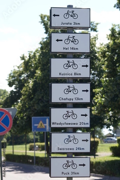 Obraz Scieżka rowerowa - drogowskaz