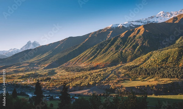 Obraz Sunset in the Mountain Village