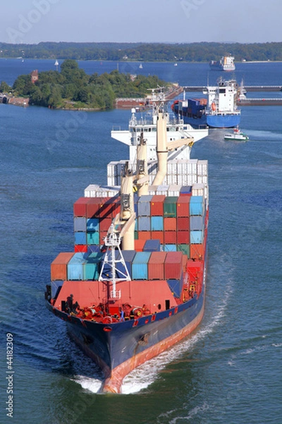 Fototapeta Frachtschiff mit Containern