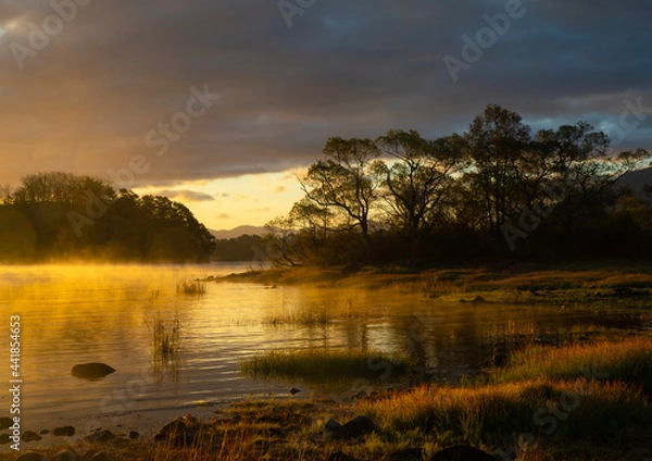Obraz 朝霧たつ秋元の夜明け