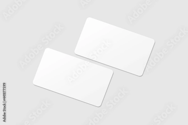 Fototapeta Realistic blank business card illustration for mockup. 3D rendering.