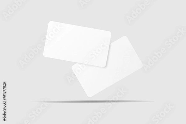 Fototapeta Realistic blank business card illustration for mockup. 3D rendering.
