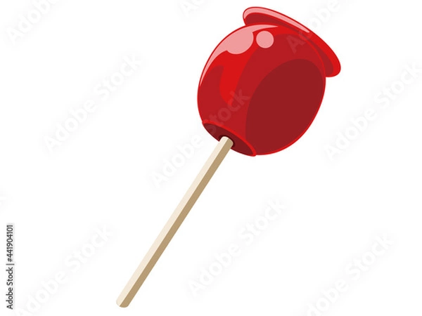 Fototapeta りんご飴　夏の風物詩アイコン/イラスト素材