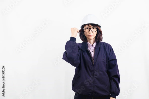 Obraz ガッツポーズをするエンジニアの女性