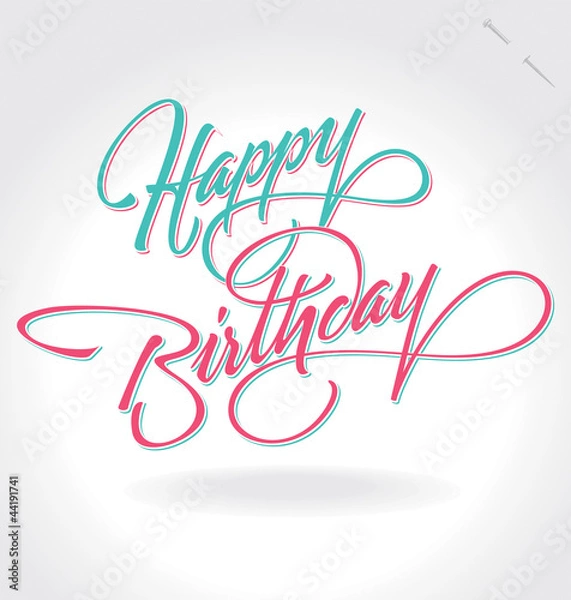 Obraz 'happy birthday' hand lettering (vector)