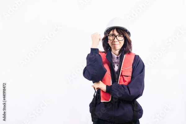 Obraz ガッツポーズをするエンジニアの女性