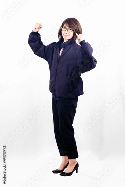 Obraz ガッツポーズをするエンジニアの女性