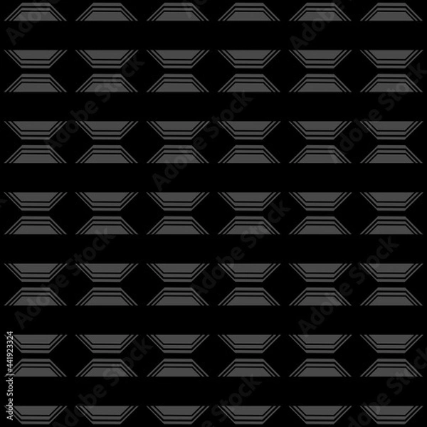 Obraz white hexagon and black rectangle isolated on black background, seamless pattern