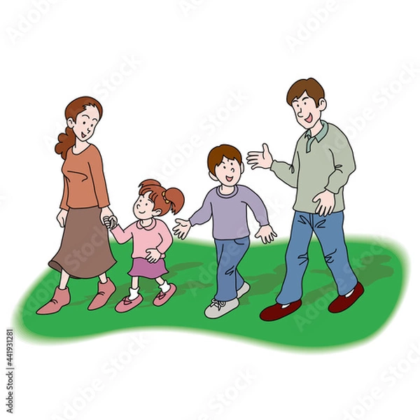 Obraz 散歩する家族