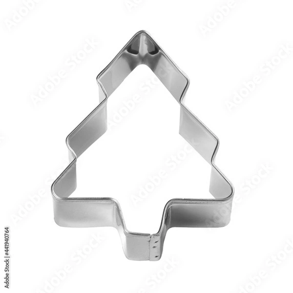 Obraz Christmas tree cookie baking pan isolated on white