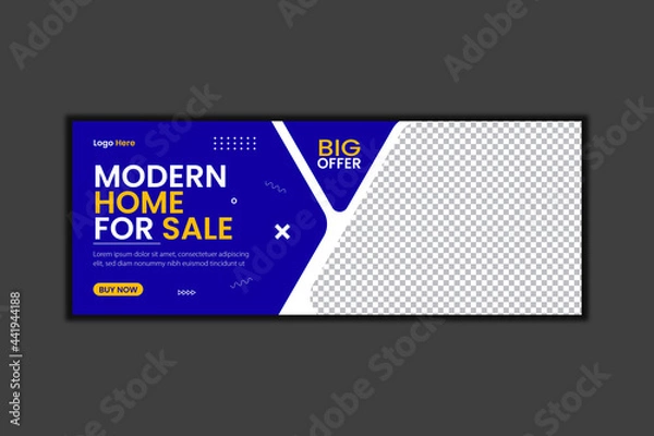 Obraz Modern Home Facebook Cover Design and Web Banner